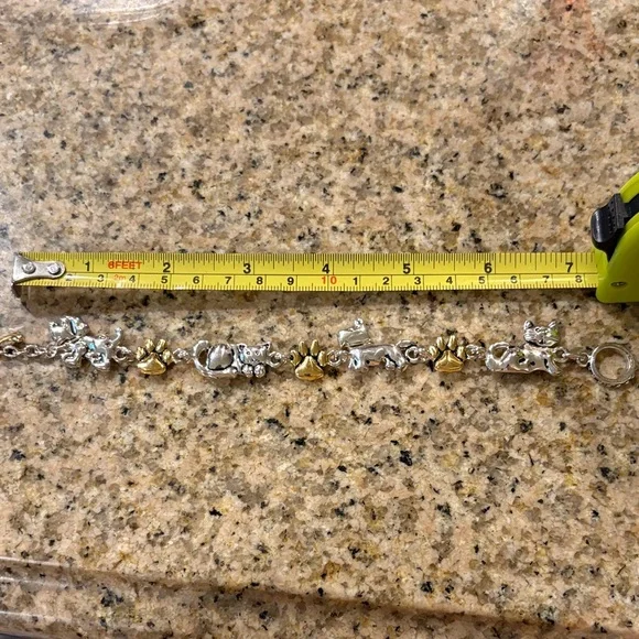 Silver and Gold Pet Charm Bracelet - Picture 2 of 5